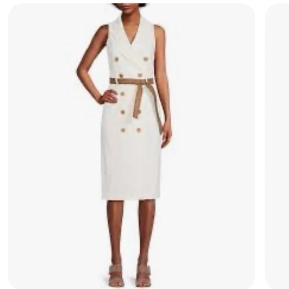 Alex Marie Samara Linen Sailor Collar Sleeveless Dress